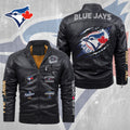 Toronto Blue Jays 2D Leather Yellow Fleece Jacket – TMTHU2145