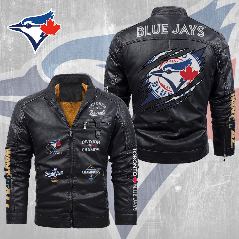 Toronto Blue Jays 2D Leather Yellow Fleece Jacket – TMTHU2145
