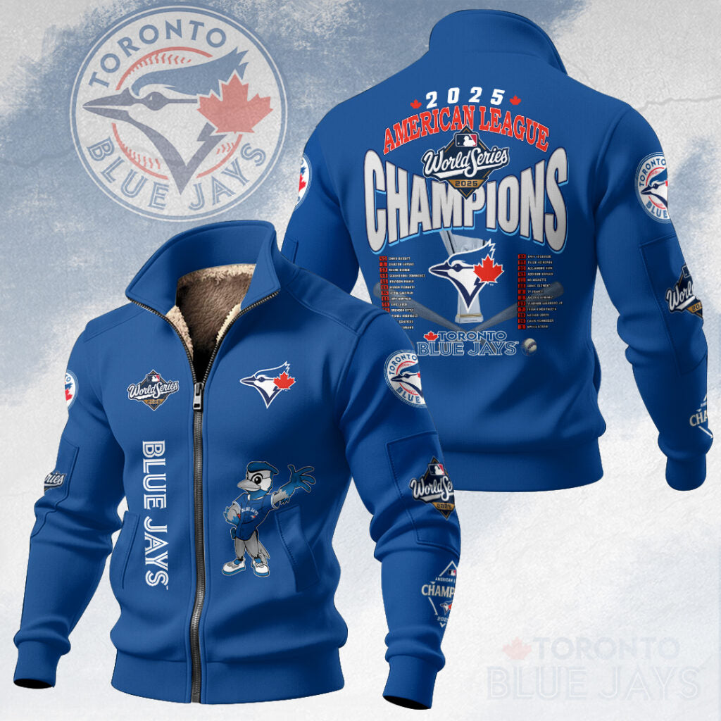 Toronto Blue Jays 2025 American League Champions Thick Knit Fleece Jacket – HOATT15091