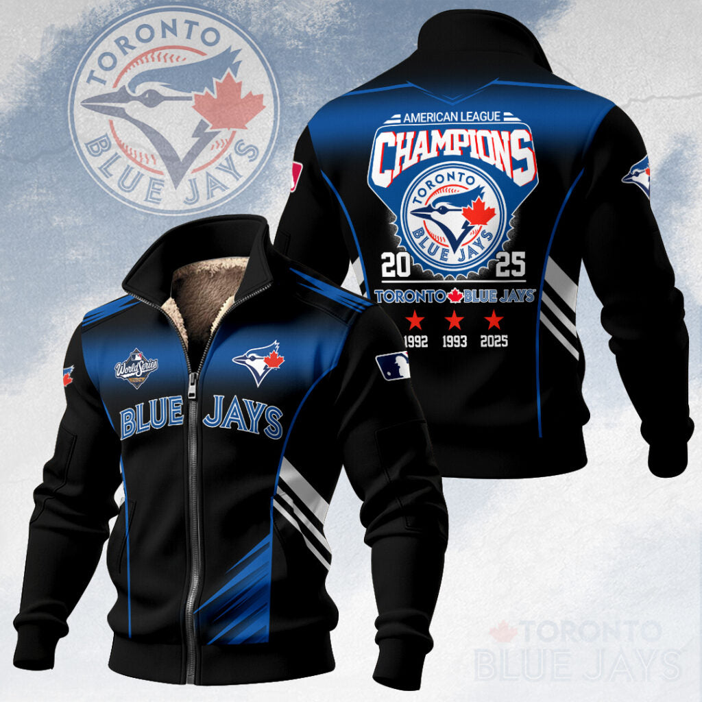 Toronto Blue Jays 2025 American League Champions Thick Knit Fleece Jacket – HOATT14908